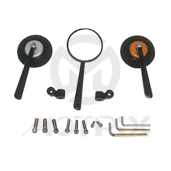 (Pair) Mirror for universal, black, CNC