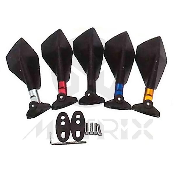 (Pair) Mirror for universal, black, CNC