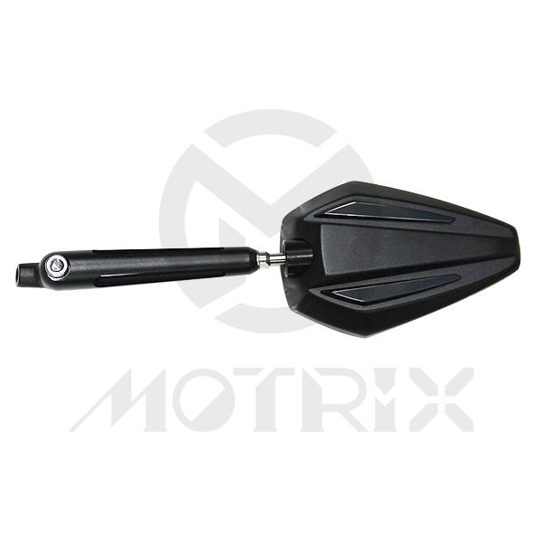 Mirror for universal. Housing : Aluminum / Black ; Cover : Aluminum / Black ; Stay : Aluminum / Black