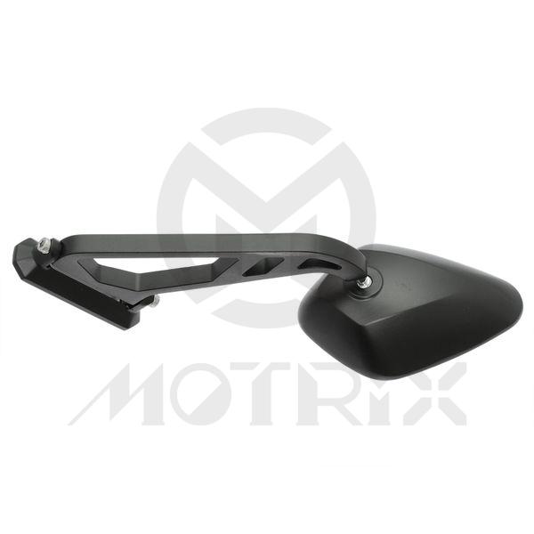 (Pair) Extendable clear mirror/black housing for universal, alloy with 10mm thread