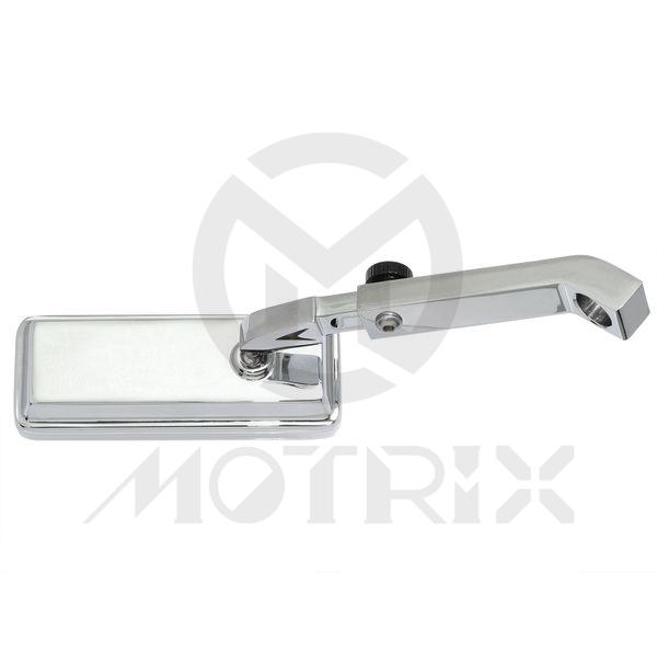 (Pair) Extendable clear mirror/chrome housing for universal, alloy with 10mm thread