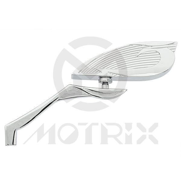 Mirror for universal, alloy wing style, chrome