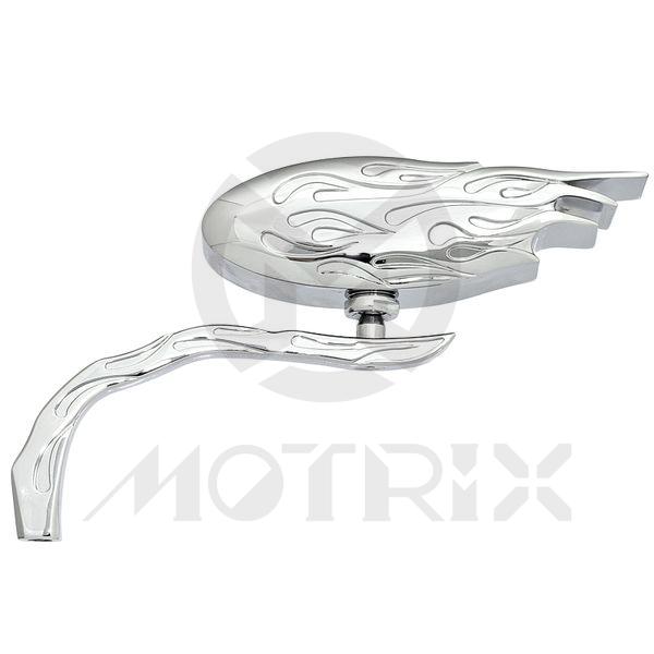 Mirror for universal, alloy wing style, chrome