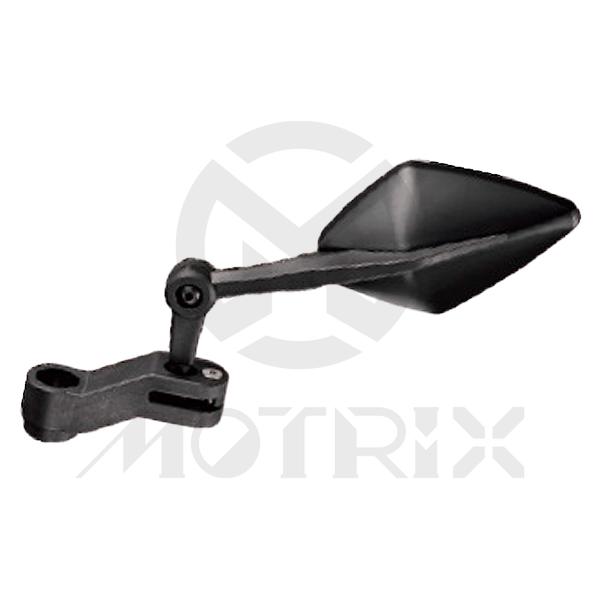 End bar mirror for universal. Housing : Plastic / Black ; Stay : Plastic / Black ; Base : Plastic / Black