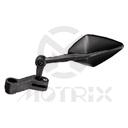 End bar mirror for universal. Housing : Plastic / Black ; Stay : Plastic / Black ; Base : Plastic / Black