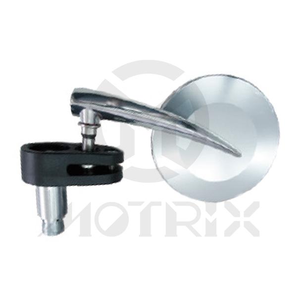 End bar mirror for universal. Housing : Aluminum / Silver