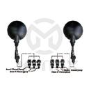 (Pair) Mirror for universal. Housing : Plastic / Black ; Stay : Steel / Black