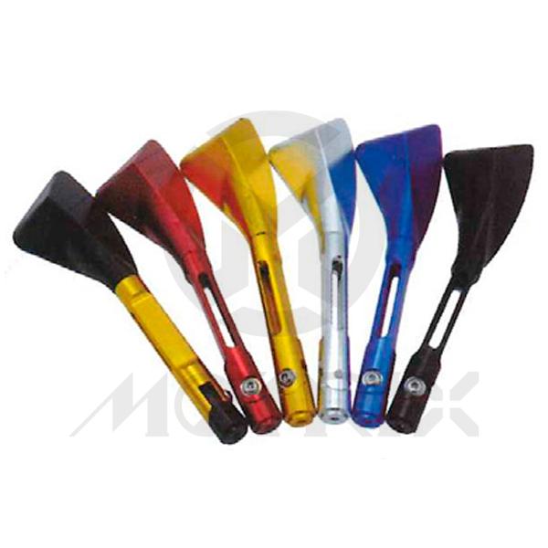 (Pair) Mirror for universal, alloy black, CNC