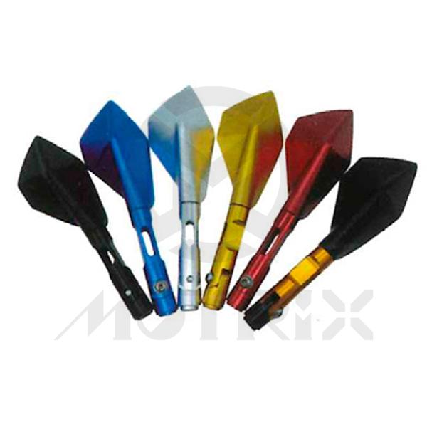 (Pair) Mirror for universal, alloy black, CNC