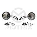 (Pair) Mirror for universal. Die-cast mirrors, mounting hardware included