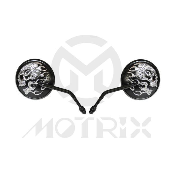 (Pair) Mirror for universal. Die-cast mirrors, mounting hardware included