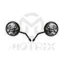 (Pair) Mirror for universal. Die-cast mirrors, mounting hardware included