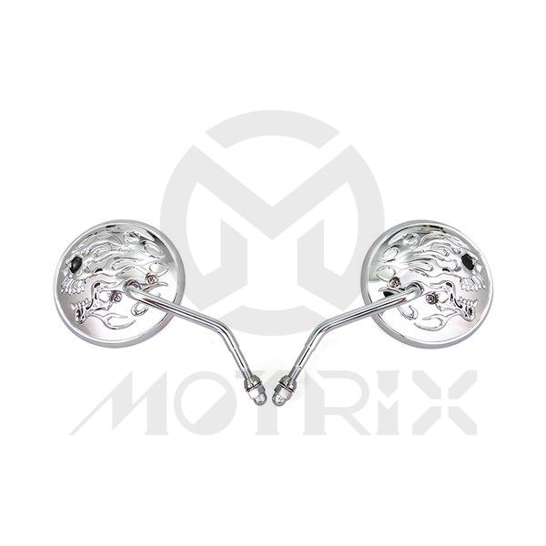 (Pair) Mirror for universal. Die-cast mirrors, mounting hardware included