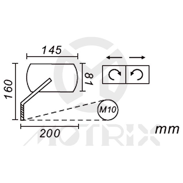 (Pair) Cruiser mirror for Honda & universal with 10mm thread