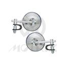 (1 PC) Mirror for universal, 3 round head with clamp 4” rod short stem