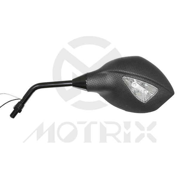 Mirror for universal with light, carbon look