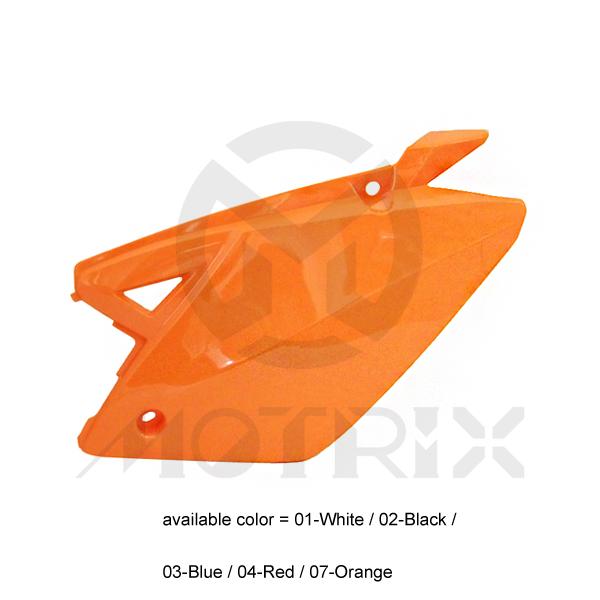 Rear side cover (left), orange for RIEJU MRT PRO50, MRT 50, REPLICA