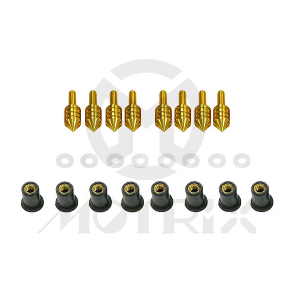 Windscreen bolt kit, gold
