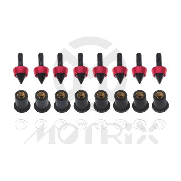 Universal windscreen bolt, M5x15mm bolt, red/black