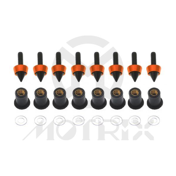 Universal windscreen bolt, M5x15mm bolt, orange/black