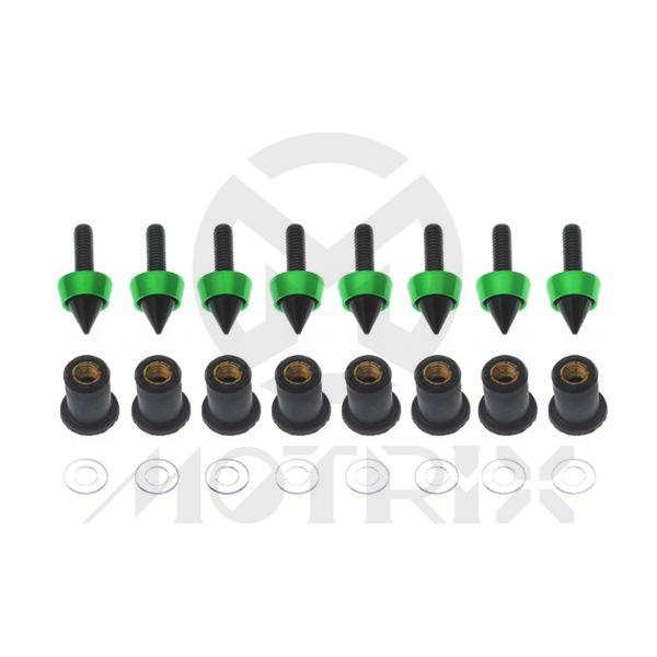 Universal windscreen bolt, M5x15mm bolt, green/black