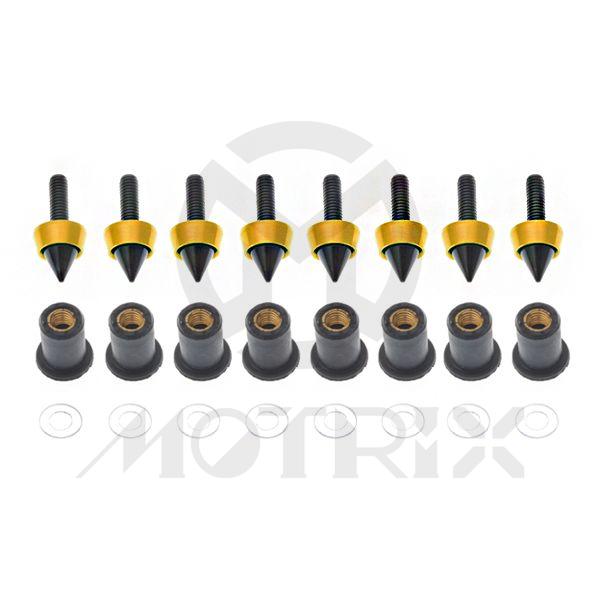 Universal windscreen bolt, M5x15mm bolt, gold/black