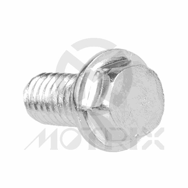 Flange bolt-standard head (full thread), M6X12 AF8 P1.0, silver zinc (25PCS/PKG)