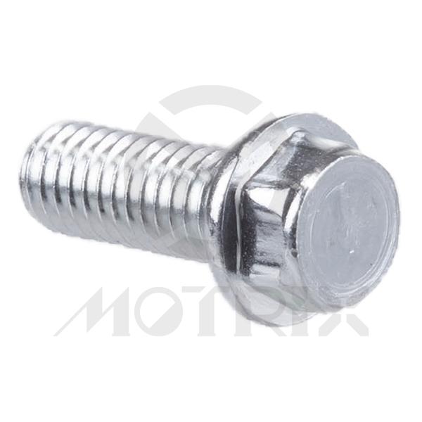 Flange bolt-standard head (full thread), M6X16 AF8 P1.0, silver zinc (25PCS/PKG)
