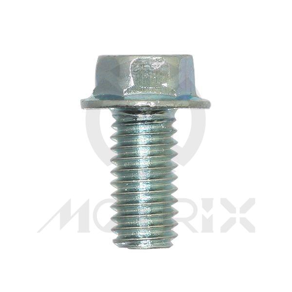 Flange bolt-small head (full thread) High tensile 8.8, M6X12 AF8 P1.0, silver zinc (25PCS/PKG)