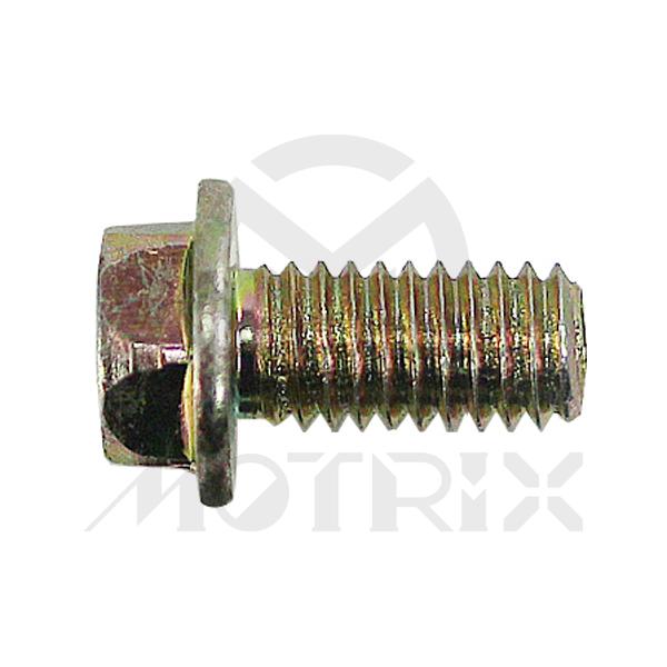 Flanged bolt-small head (full thread), M6X12 AF8 P1.0, silver zinc (25PCS/PKG)