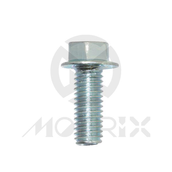 Flange bolt-small head (full thread) High tensile 8.8, M6X16 AF8 P1.0, silver zinc (25PCS/PKG)