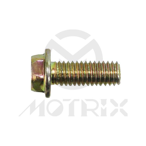 Flanged bolt-small head (full thread), M6X16 AF8 P1.0, silver zinc (25PCS/PKG)