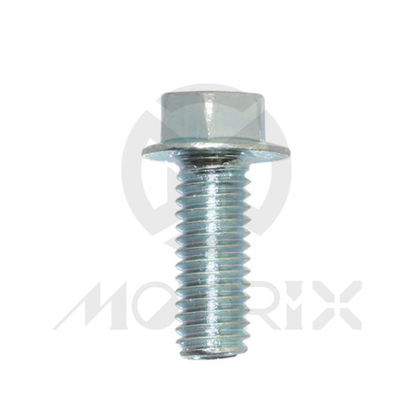 Flange bolt-small head (full thread) High tensile 8.8, M6X20 AF8 P1.0, silver zinc (25PCS/PKG)
