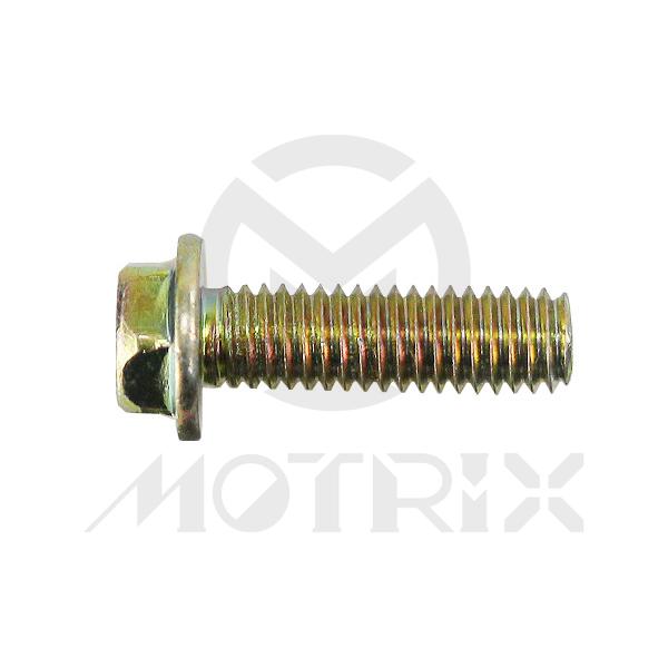 Flanged bolt-small head (full thread), M6X20 AF8 P1.0, silver zinc (25PCS/PKG)