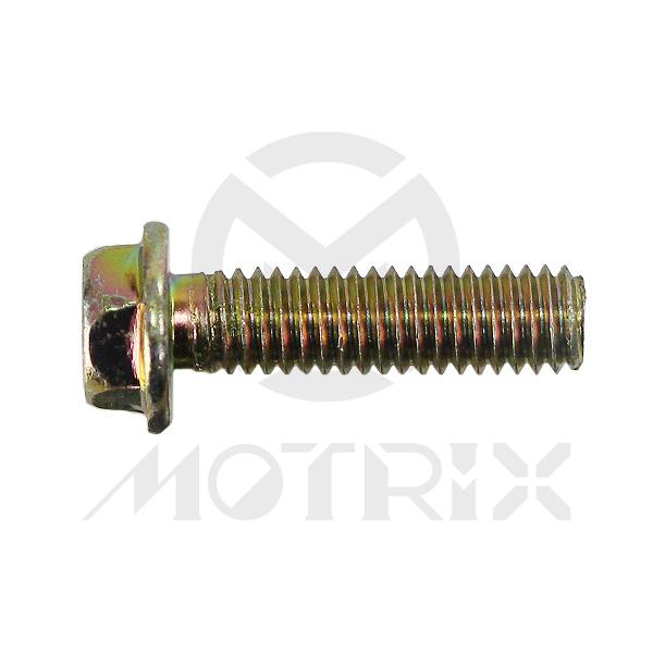 Flanged bolt-small head (full thread), M6X22 AF8 P1.0, silver zinc (25PCS/PKG)