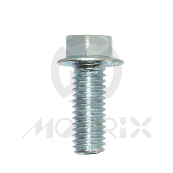 Flange bolt-small head (full thread) High tensile 8.8, M6X25 AF8 P1.0, silver zinc (25PCS/PKG)