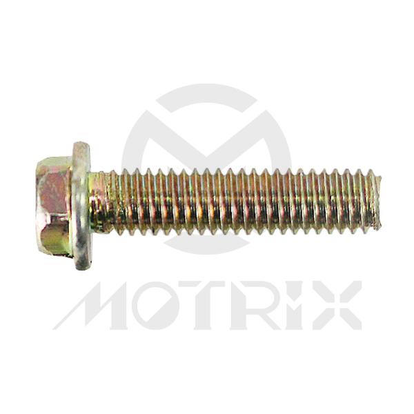 Flanged bolt-small head (full thread), M6X25 AF8 P1.0, silver zinc (25PCS/PKG)