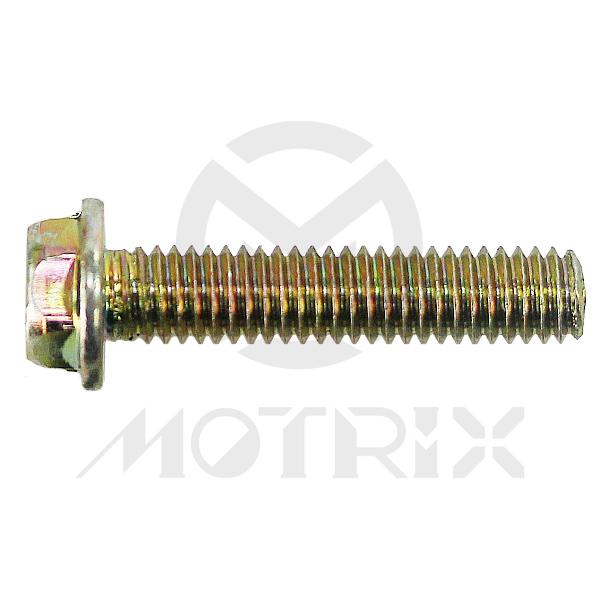 Flanged bolt-small head (full thread), M6X28 AF8 P1.0, silver zinc (25PCS/PKG)