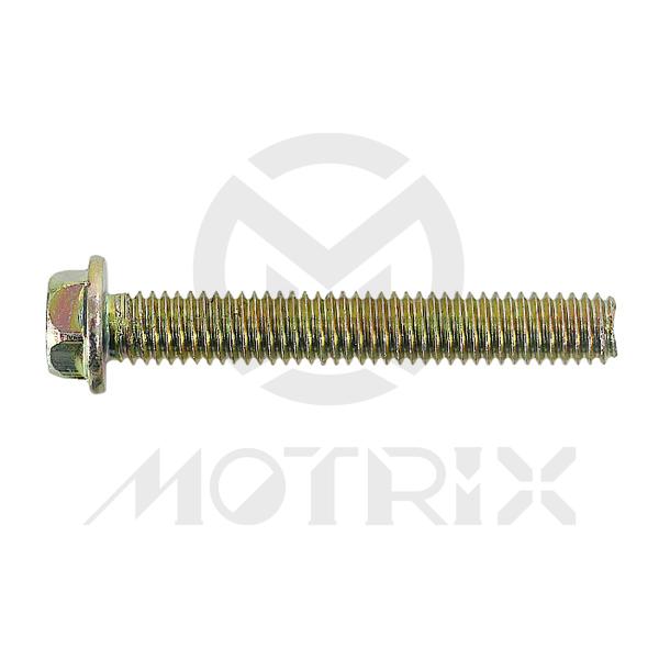 Flanged bolt-small head (full thread), M6X40 AF8 P1.0, silver zinc (25PCS/PKG)