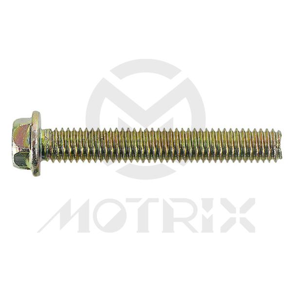 Flanged bolt-small head (full thread), M6X45 AF8 P1.0, silver zinc (25PCS/PKG)