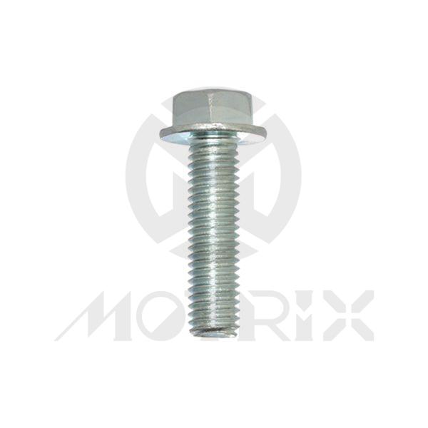 Flange bolt-standard head (full thread) High tensile 8.8, M6X25 AF10 P1.0, silver zinc (25PCS/PKG)