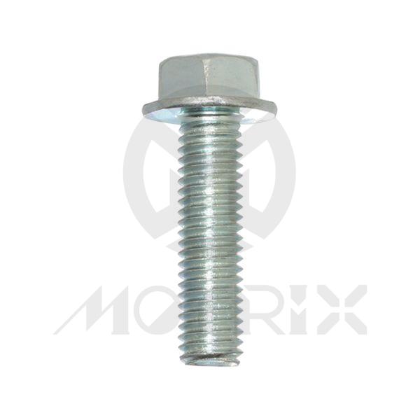 Flange bolt-standard head (full thread) High tensile 8.8, M8X20 AF12 P1.25, silver zinc (25PCS/PKG)