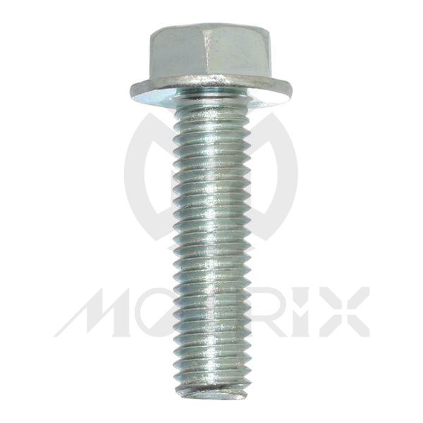 Flange bolt-standard head (full thread) High tensile 8.8, M8X35 AF12 P1.25, silver zinc (25PCS/PKG)