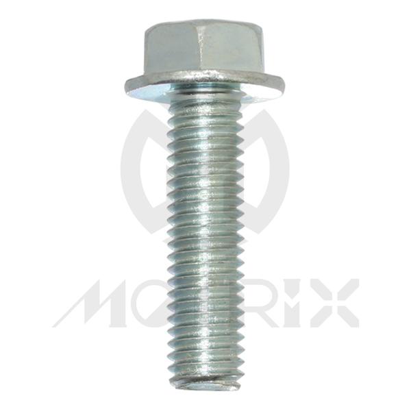 Flange bolt-standard head (full thread) High tensile 8.8, M10X25 AF14 P1.25, silver zinc (25PCS/PKG)