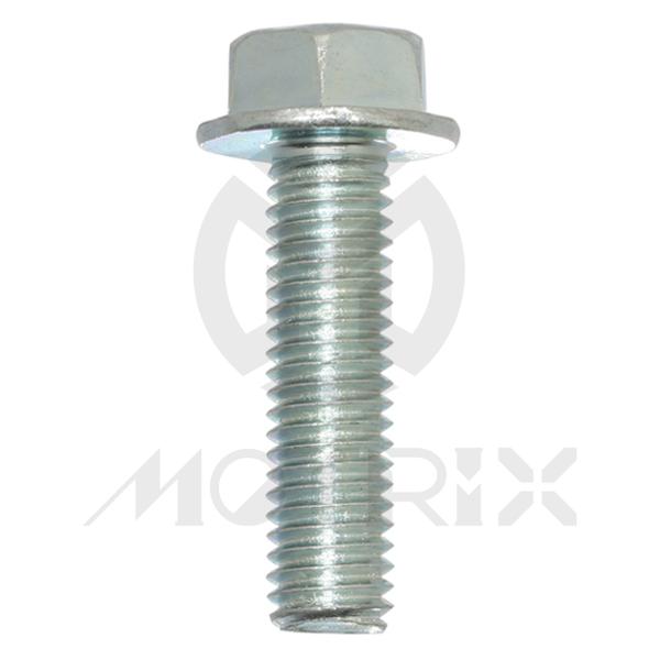 Flange bolt-standard head (full thread) High tensile 8.8, M10X30 AF14 P1.25, silver zinc (25PCS/PKG)