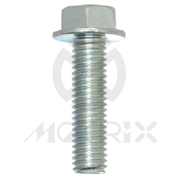 Flange bolt-standard head (full thread) High tensile 8.8, M10X35 AF14 P1.25, silver zinc (25PCS/PKG)