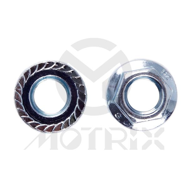 Flanged nut, M12 AF17 P1.25, silver zinc (10PCS/PKG)