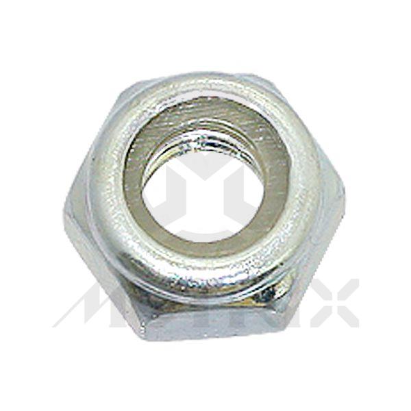 Short nyloc nut, M6 AF10 P1.0 , silver zinc (25PCS/PKG)