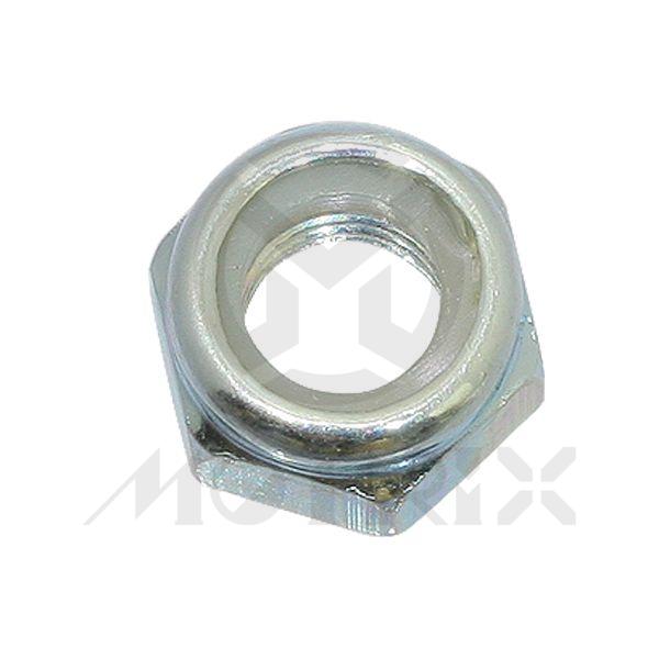 Short nyloc nut, M8 AF12 P1.25 , silver zinc (25PCS/PKG)