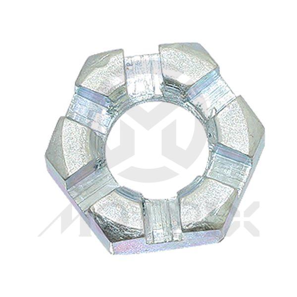 Slotted nut, M12 AF17 P1.25, silver zinc (10PCS/PKG)